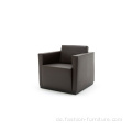 Zeitgenössische One Seater Leder Sofa Edelstahl